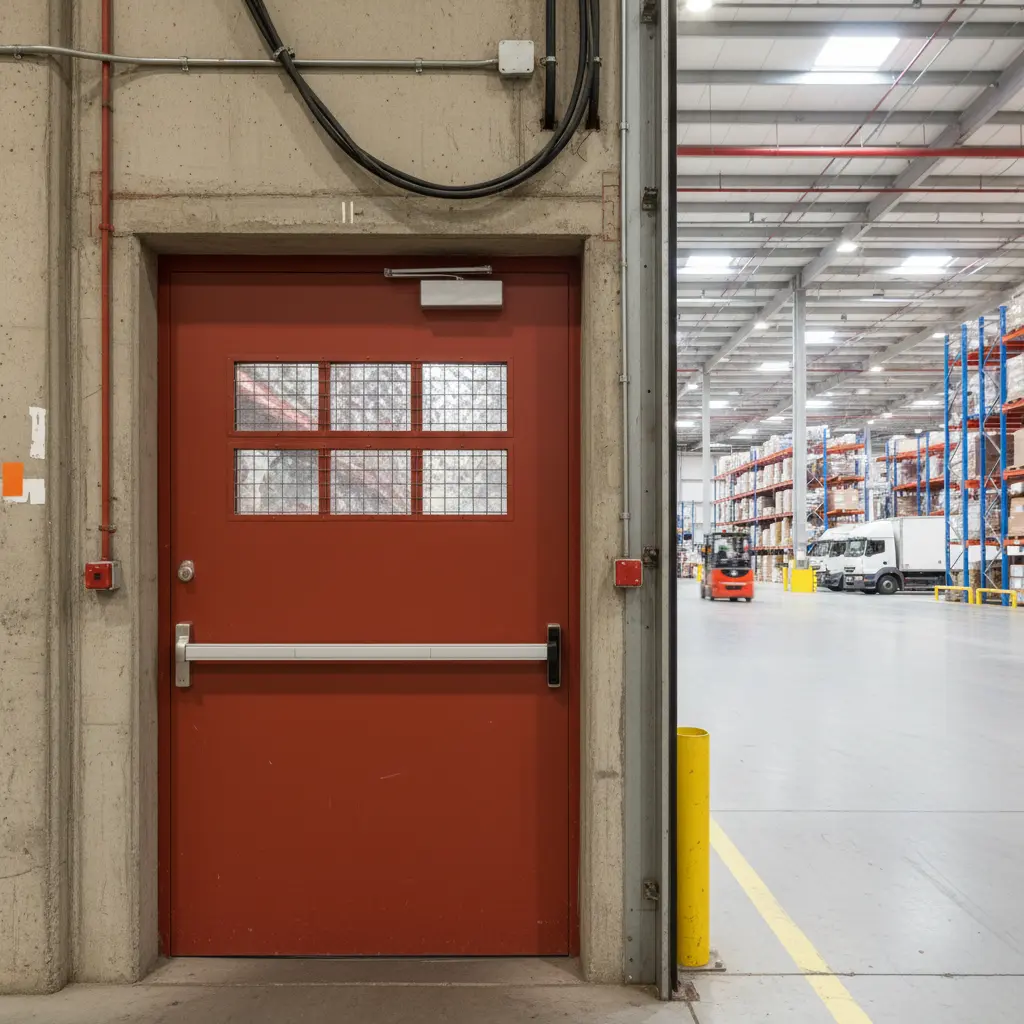 Steel Fire Door With Window For Warehouses And Logistics Facilities