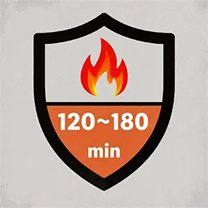 Others Fire integrity ≥ 120-180 minutes, fire insulation ≥ 120-180 minutes 