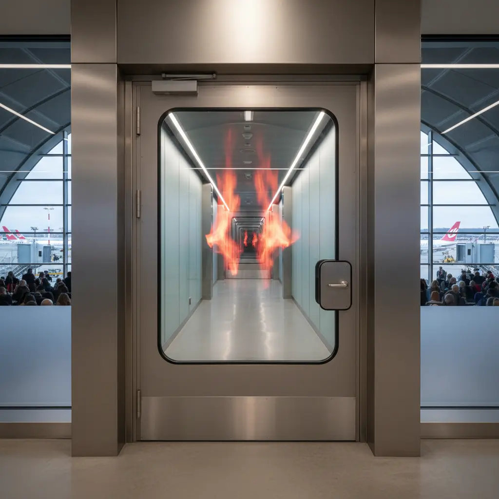 Steel Fire Rated Door With Glass For Airports And Transit Infrastructure