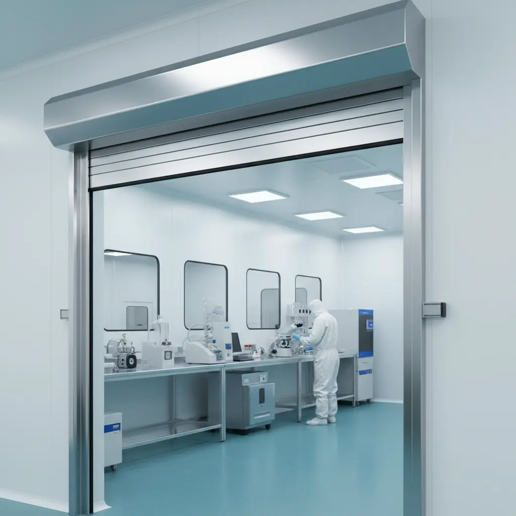 Roll Up Fire Door For Medical Cleanrooms And Sterile Laboratories